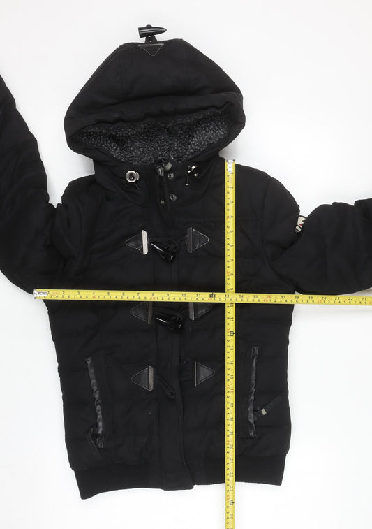 Superdry Women's Black Size 8 Toggle Puffer Hooded Jacket