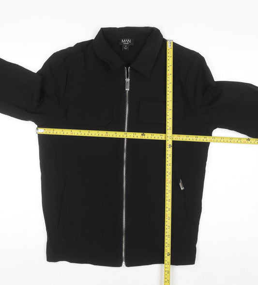 boohooMAN Men's Black XS Full Zip Lightweight Jacket