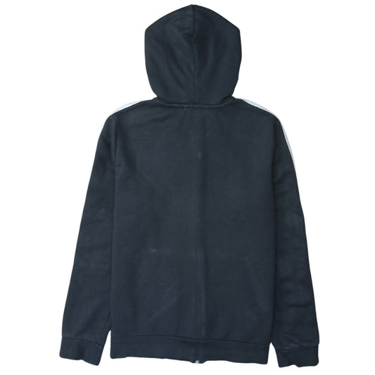 Adidas Women's Black Full Zip Hoodie L 16-18 Classic Hooded Sweatshirt