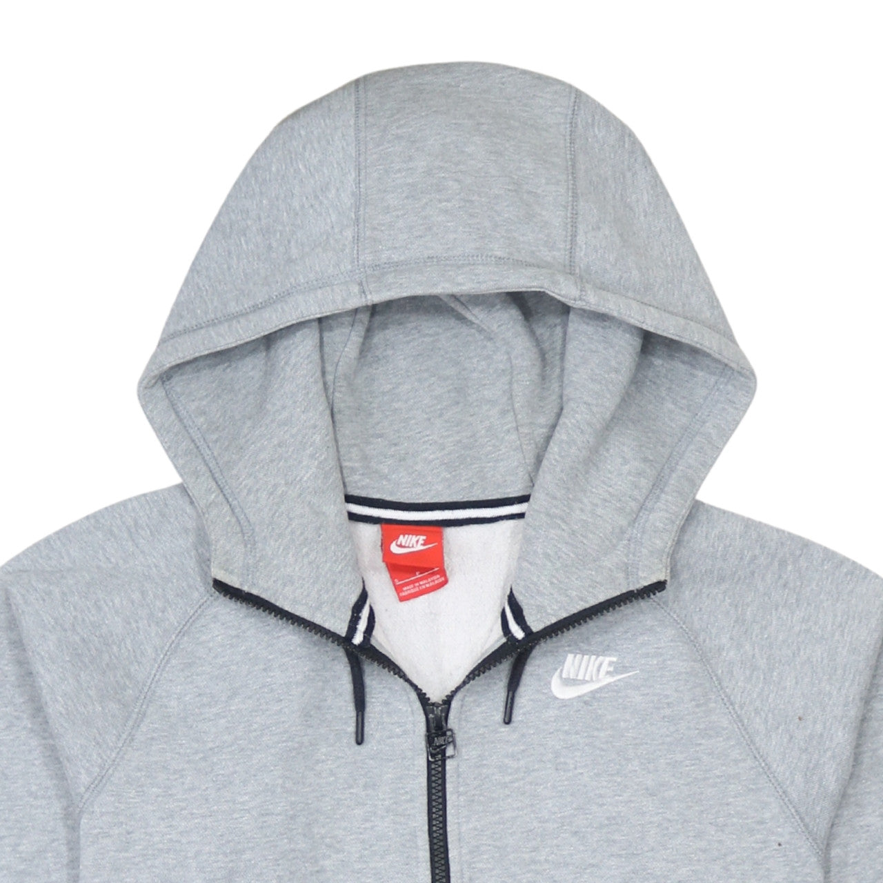 Nike Men's Grey Full Zip Hoodie S Regular Fit Sportswear