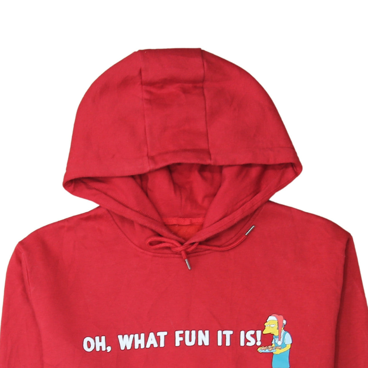 Additional view of The Simpsons Men's Red Hoodie Small Pullover Christmas Graphic