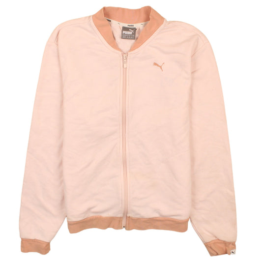 Puma Women’s Pink Full Zip Sweatshirt Size 8 with Logo Detail