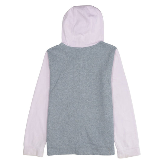Nike Girls Grey & Pink Full Zip Hoodie Size L - Sports Style Lightweight