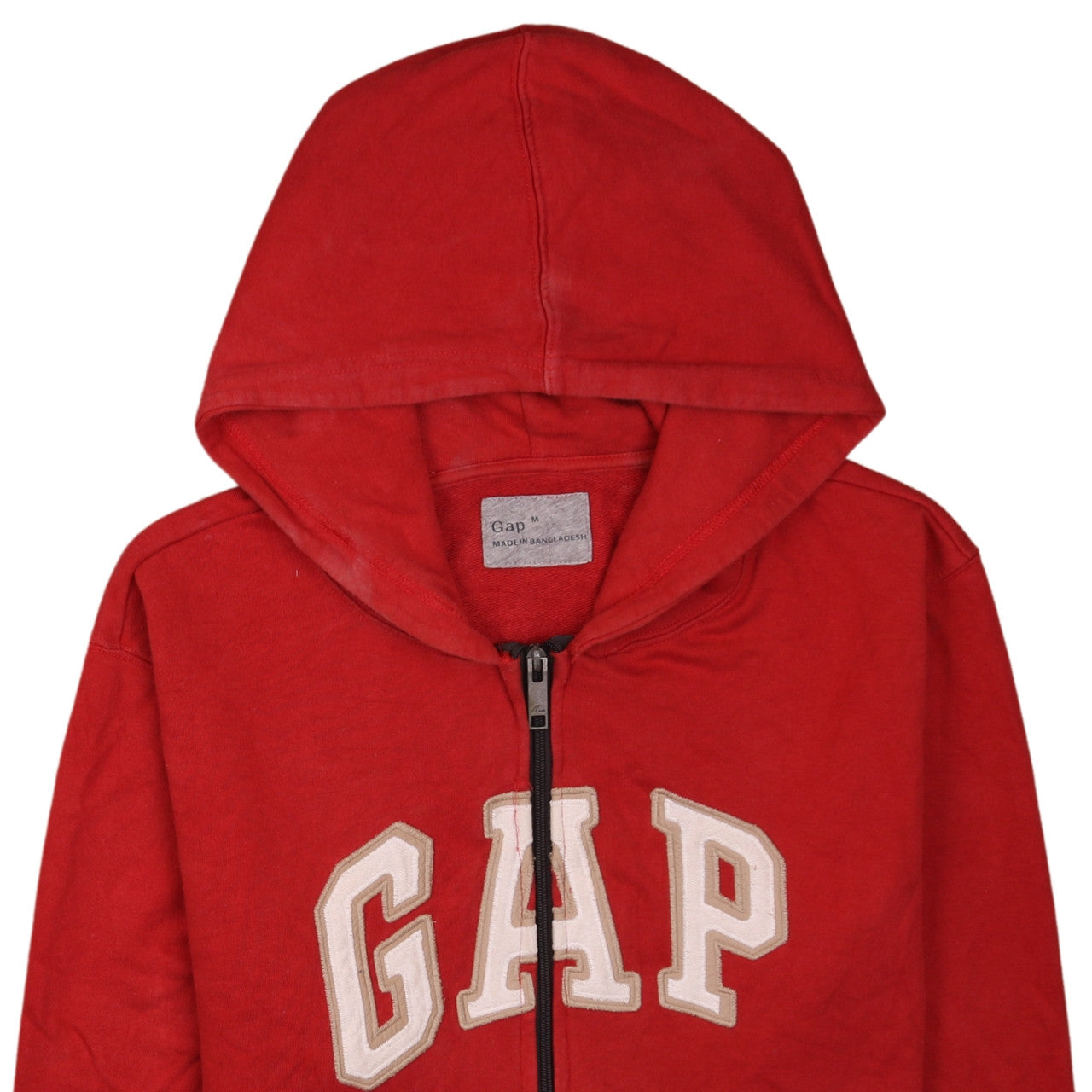 Gap Men's Red Full Zip Logo Hoodie Size M
