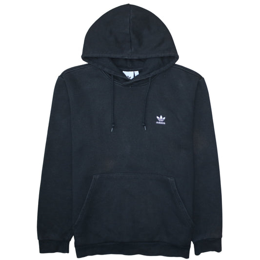 Adidas Men Black Pullover Hoodie Size L Fleece Sportswear