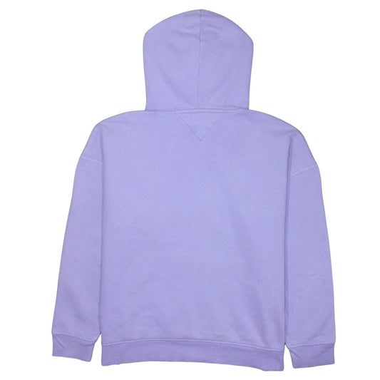 Tommy Jeans Womens Lilac Hoodie Medium Cotton Blend Pullover Hooded Sweatshirt