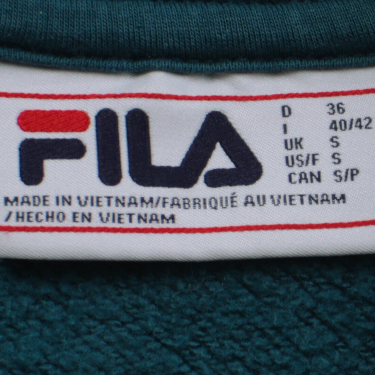 FILA Women’s Teal Pullover Hoodie Sweatshirt Size S Drawstring Logo
