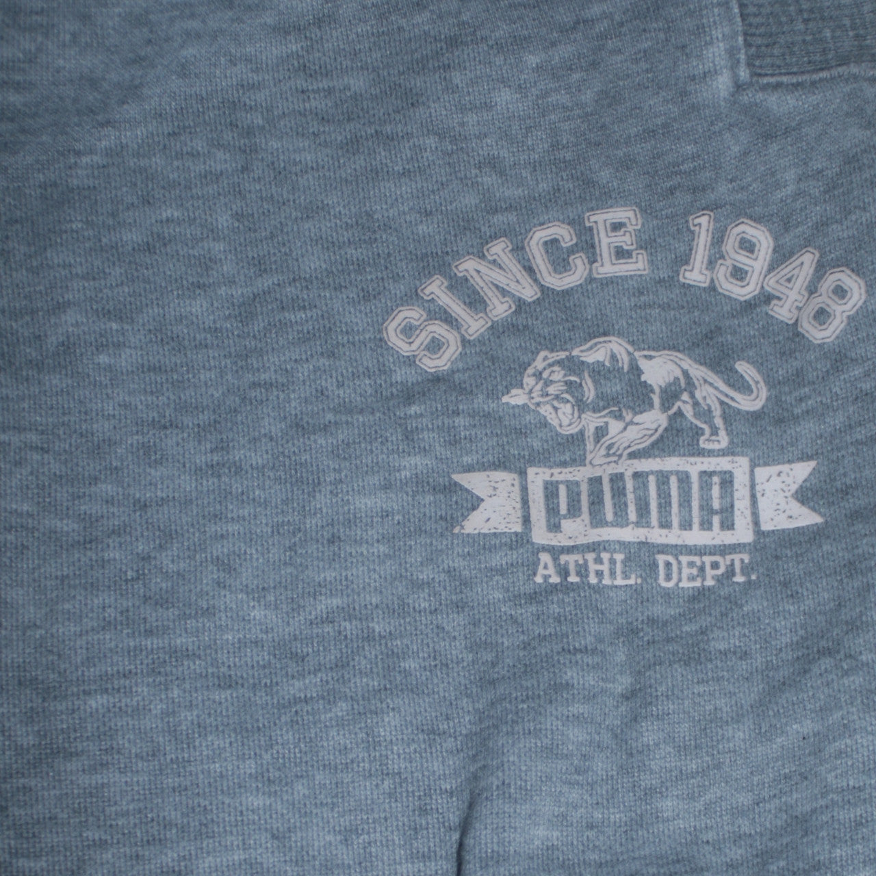 Puma Mens Grey Jogger Sweatpants S Elastic Waist Logo Tapered Leg