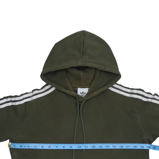 Adidas Mens Green Pullover Hoodie Small Logo Sportswear