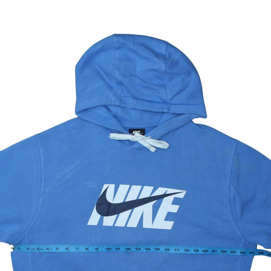 Nike Men's Blue Pullover Hoodie L Logo Fleece Hooded Sweatshirt