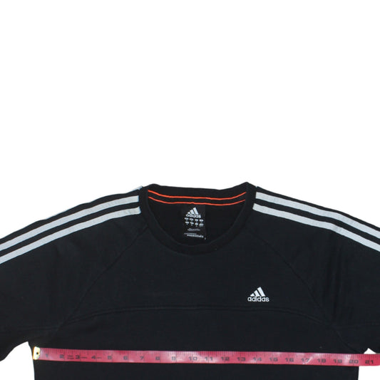 Adidas Men Black Medium Pullover Sweatshirt Crew Neck Fleece