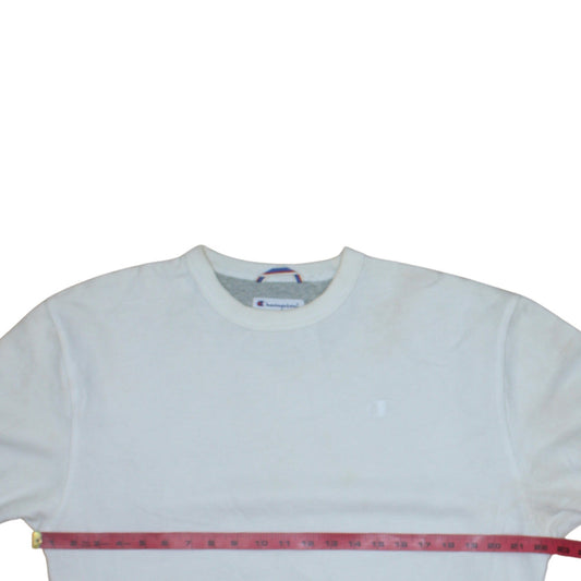Champion Men's White Pullover Sweatshirt Size M Crew Neck Fleece