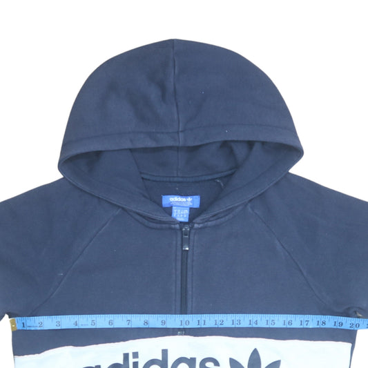 Adidas Womens Navy Blue Hoodie Size 6 1/2 Zip Pullover Sweatshirt