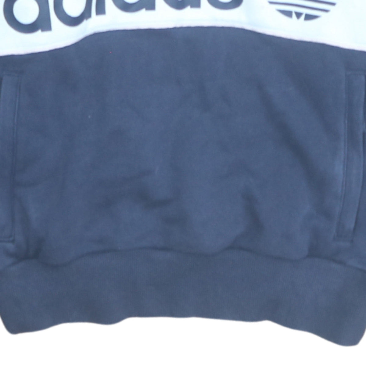Additional view of Adidas women’s navy blue hoodie, size UK 6, 1/2 zip pullover sweatshirt