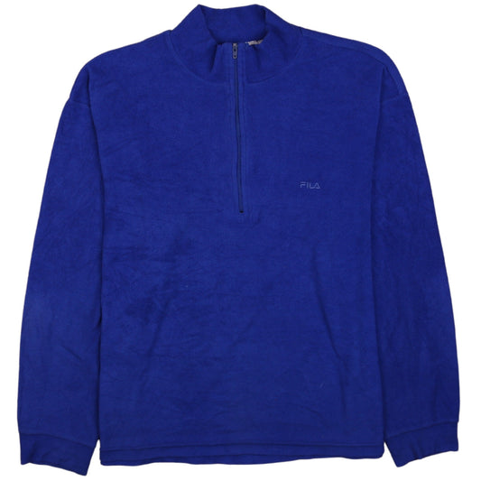 FILA Men's Blue Fleece 1/2 Zip Pullover Sweatshirt Size L