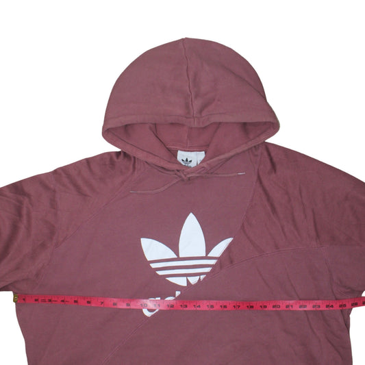Adidas Womens Mauve Pullover Hoodie M Logo Graphic Cotton Blend