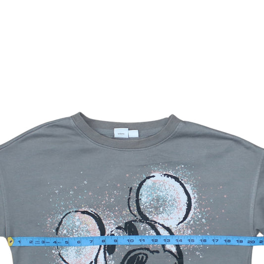 Disney Women's Grey Mickey Mouse XS Pullover Sweatshirt