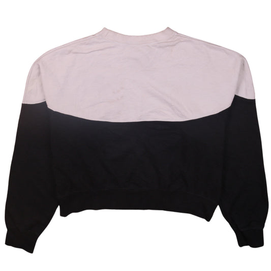 Nike Women Black and White Colourblock Crew Neck Pullover Sweatshirt XXL