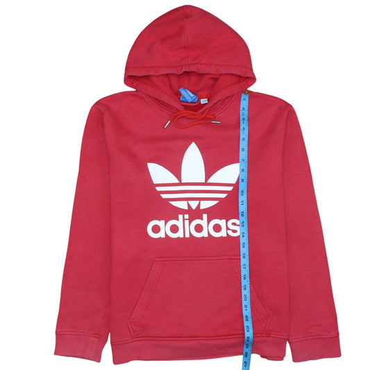 Adidas Men's Red Pullover Hoodie L Regular Fit Graphic Logo