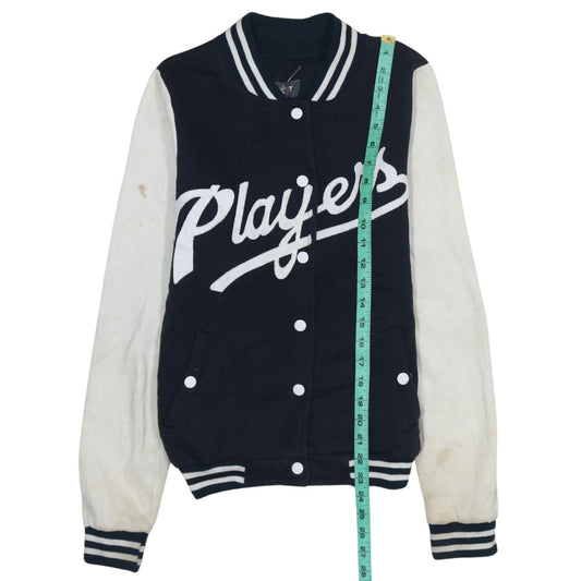 Apricot Womens Navy & White Varsity Full Zip Sweatshirt S/M