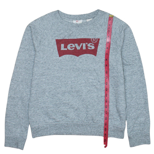 Levi's Men's Grey Logo Crew Neck Pullover Sweatshirt Size S