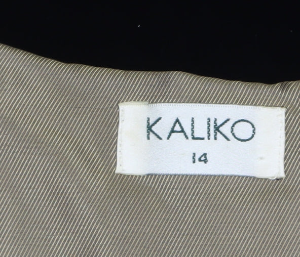 Kaliko Women's Black Velvet Sheath Dress Size 14 Formal Long