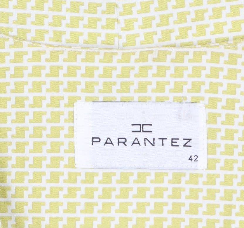 Parantez Women's Yellow Geometric Woven Blazer Size 14