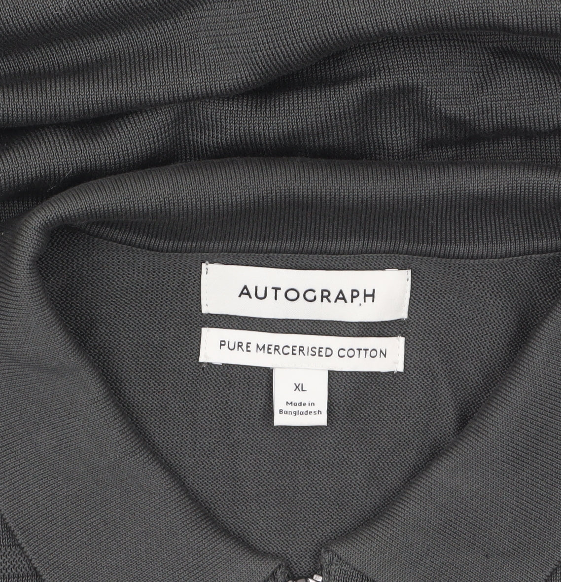 Marks and Spencer Men’s Grey Collared Cotton Half Zip Jumper XL