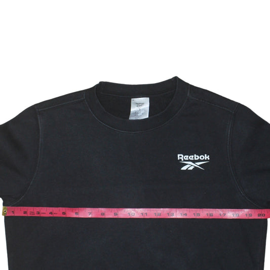 Reebok Men's Black Small Crew Neck Pullover Sweatshirt