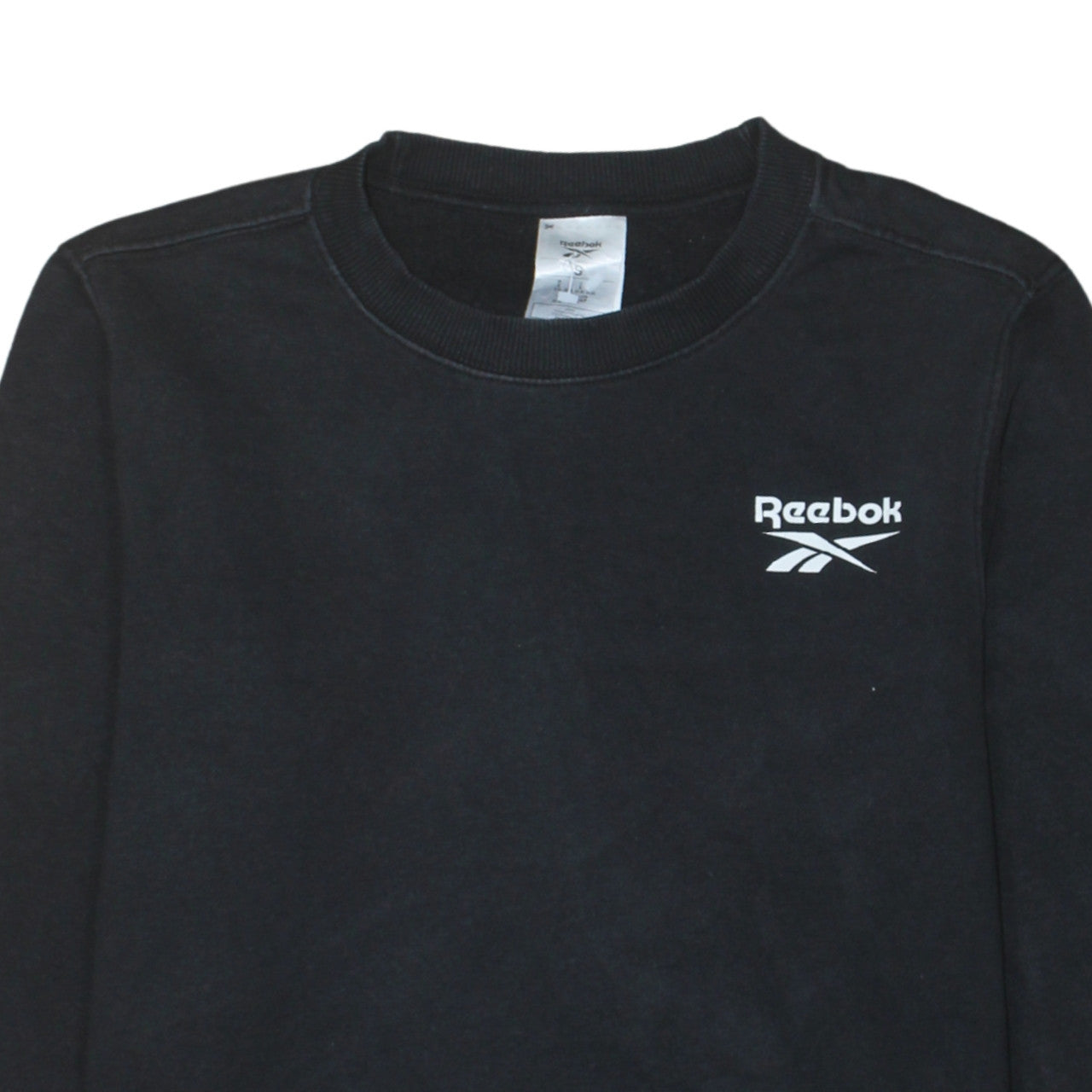Reebok Men's Black Small Crew Neck Pullover Sweatshirt