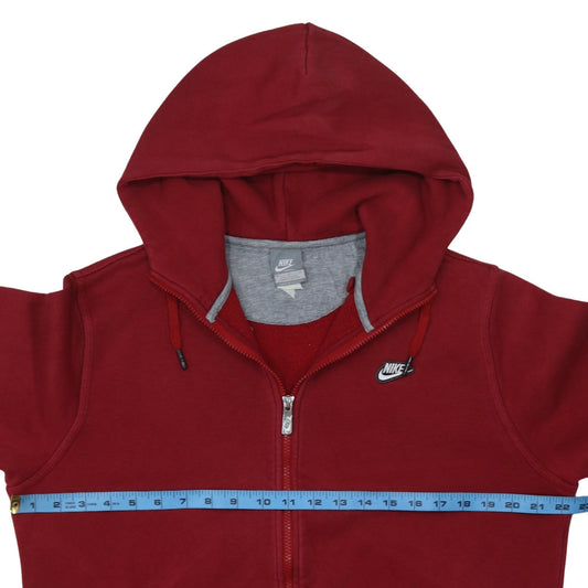 Nike Men's Red Full Zip Hoodie Sweatshirt Size M Cotton Blend