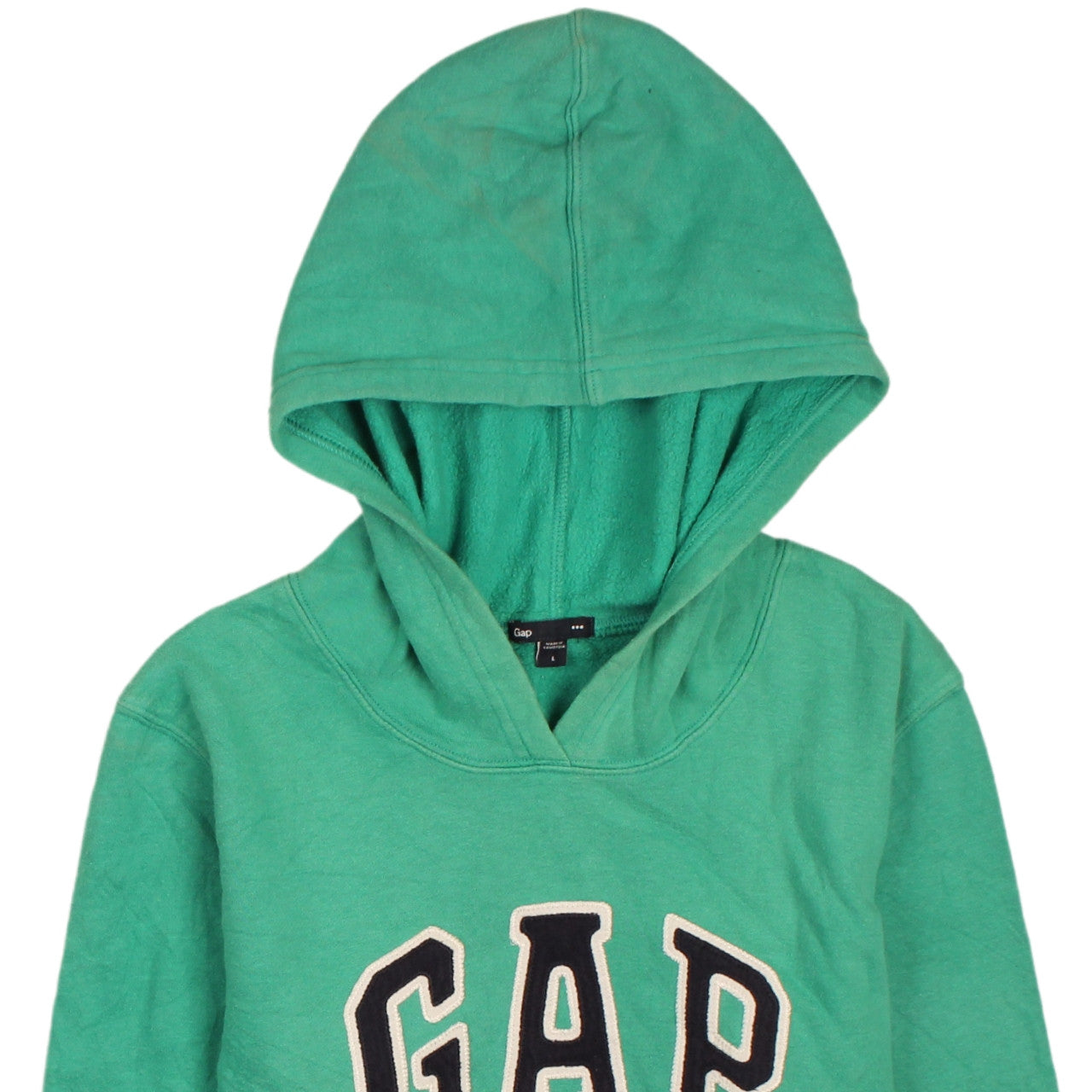 GAP Boys Green Pullover Hoodie L Logo Fleece Sweatshirt