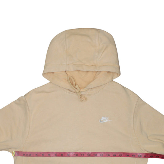 Nike Men Beige Pullover Hoodie Size S Regular Fit Fleece Sweatshirt