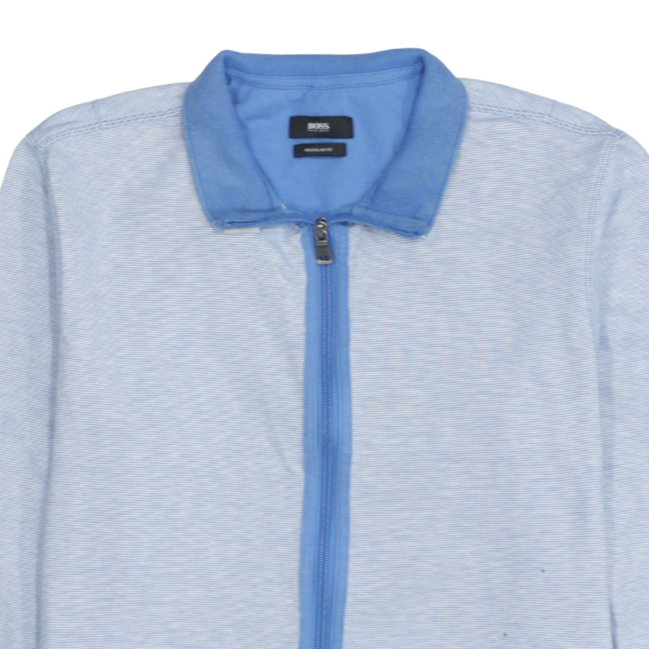 Hugo Boss Men’s Blue Regular Fit Full Zip Cotton Jacket L