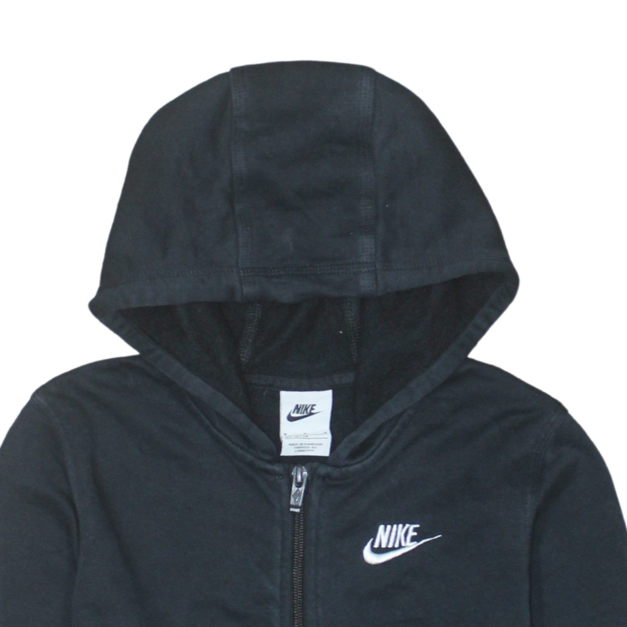 Nike Boys Black Full Zip Hoodie M (137-147cm) Fleece Sweatshirt