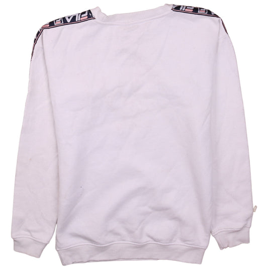 Fila Men's White Crew Neck Logo Sweatshirt XS
