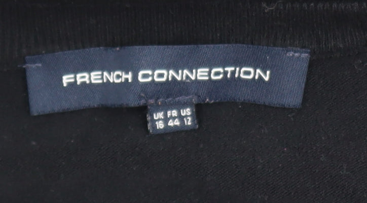 Additional view of French Connection Women’s Black Knit Bodycon Long Sleeve Dress UK 16