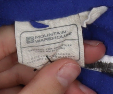 Additional view of Mountain Warehouse girls’ blue fleece 1/4 zip activewear jacket 11 years