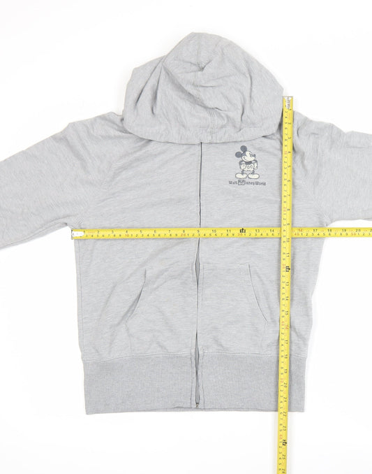 Disney Parks Grey Hooded Track Jacket Women's Size 10 Regular Fit