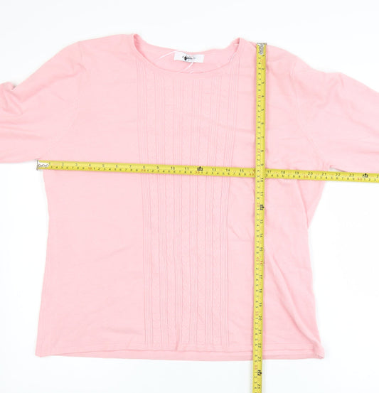 Classic Womens Pink Long Sleeve Pullover Sweatshirt Size L