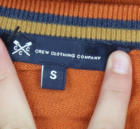 Additional view of Crew Clothing Men's Orange V-Neck Cotton Jumper, size S