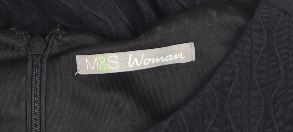 Marks and Spencer Women Black Size 16 Sheath Knee Length Dress