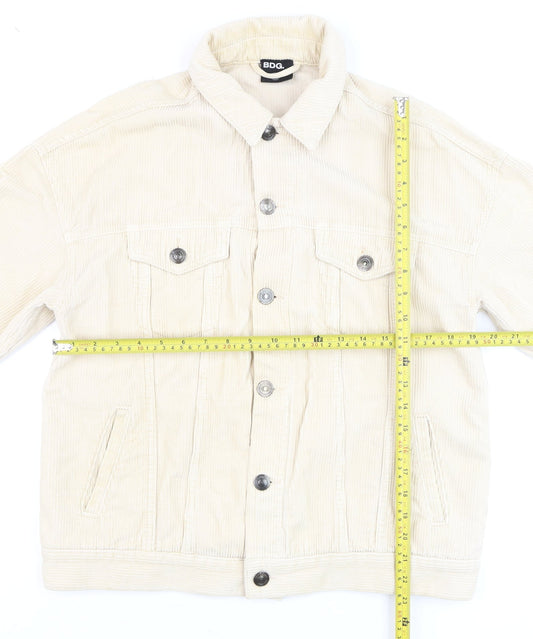 BDG Men's Beige Corduroy Button Jacket Small Regular Fit