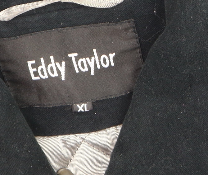 Eddy Taylor Men's Black Suede Zip Jacket XL Lined Casual Coat
