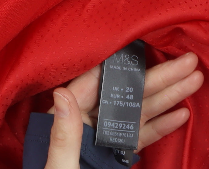 Marks and Spencer Women Red Linen Blazer Jacket Size 20