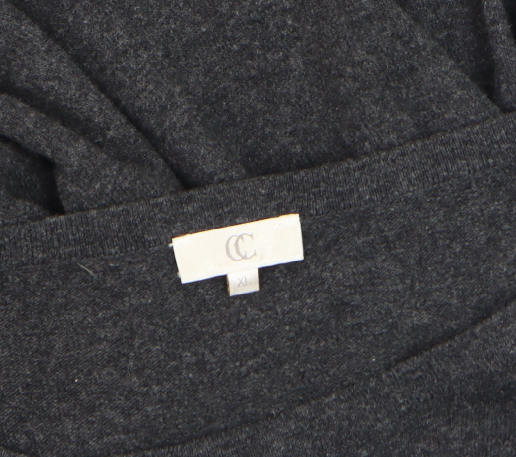 CC Women Grey Wool Blend Boat Neck Long Sleeve Pullover Jumper XL