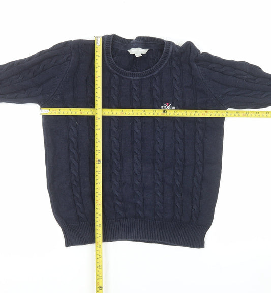 Tokyo Laundry Women's Blue Cable-Knit Cotton Jumper M