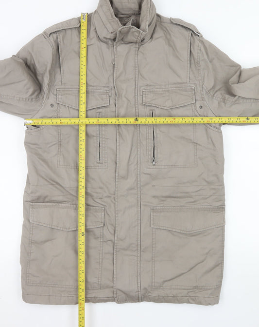 Cherokee Men's Beige Military Jacket M 38in Cotton Twill Mid-Length