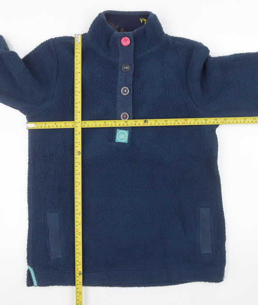 Joules Women Navy Blue Fleece Pullover Sweatshirt Size 10