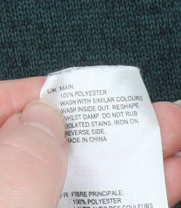 White Stuff Men's Green Half Zip Fleece Sweatshirt Medium